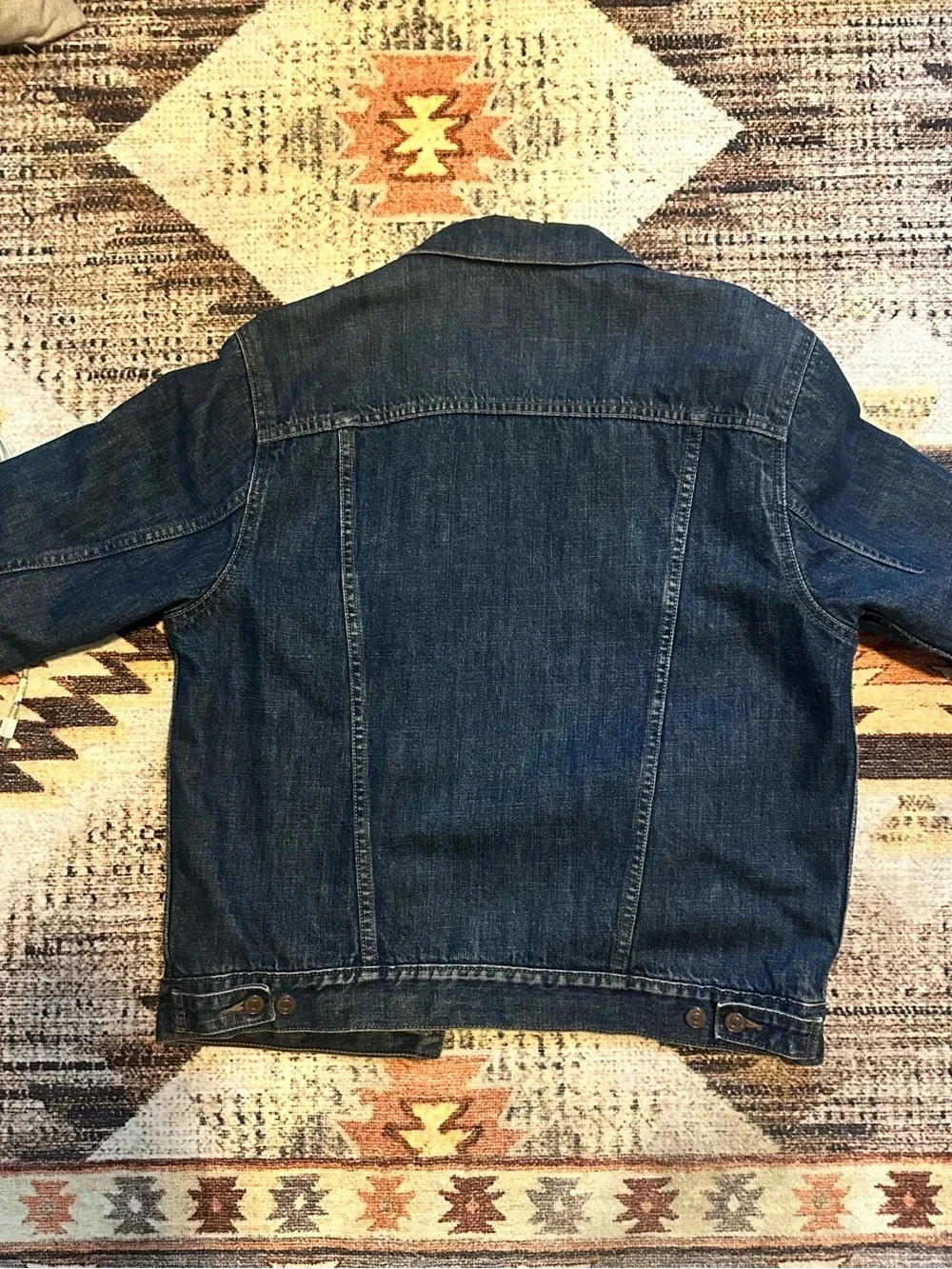 Vintage Levi's Denim Trucker Jacket with Red Plaid Trim - Picture 3 of 3